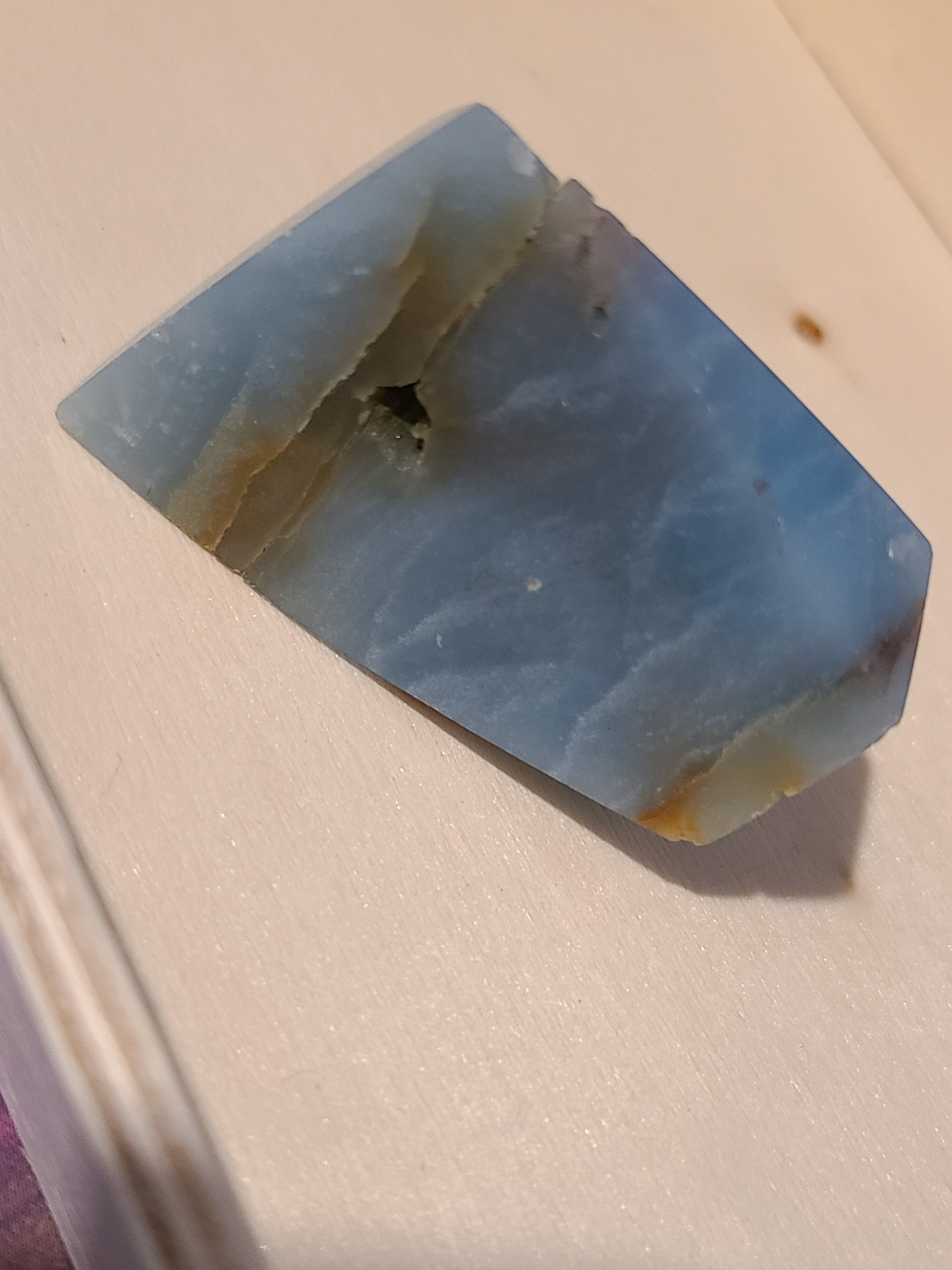 Caribbean Calcite Freeform Crystal | Rare One-of-a-Kind Stone from Dominican Republic | Calming Healing Crystal