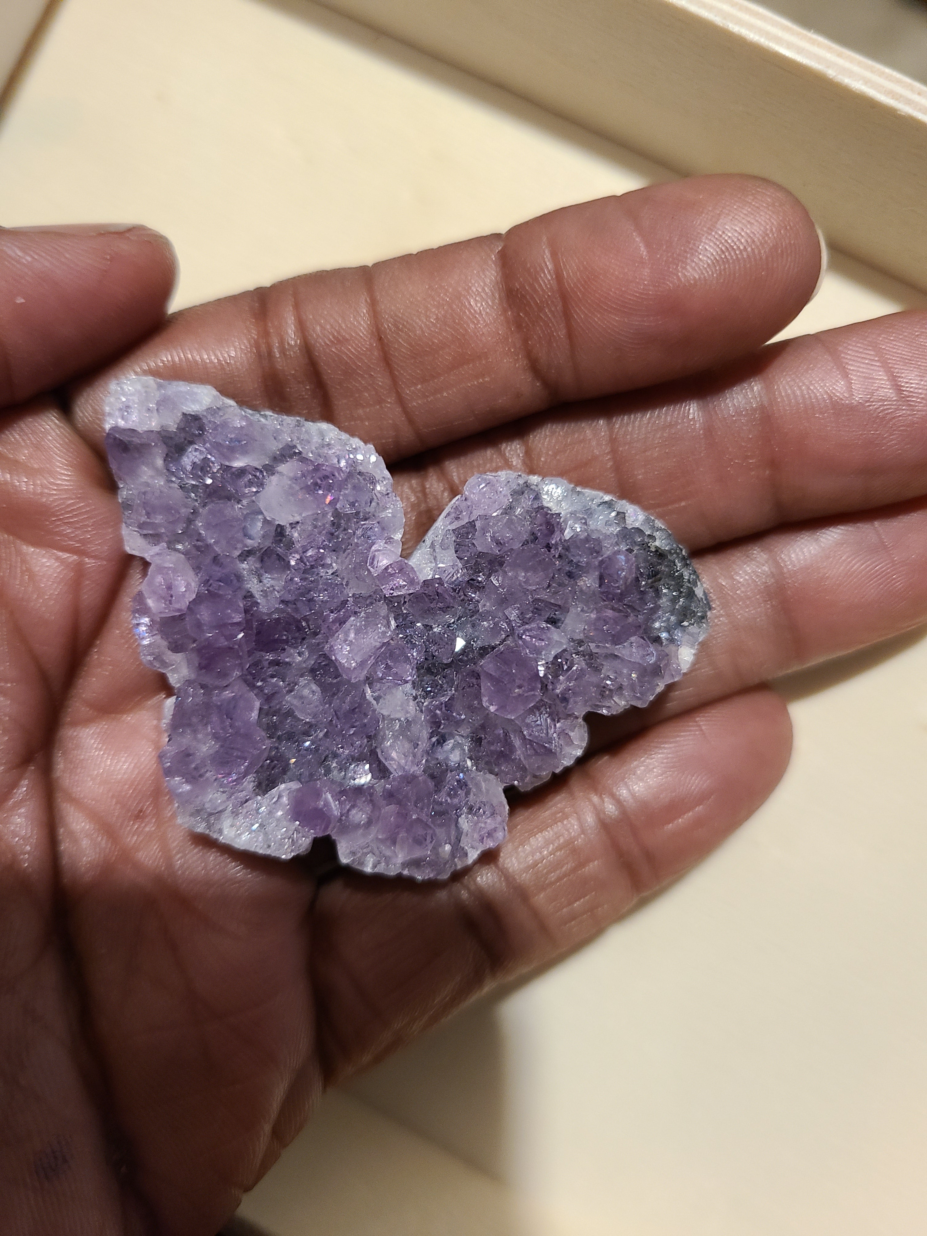 Amethyst Cluster Heart: Raw Healing Crystal for Calm & Intuition